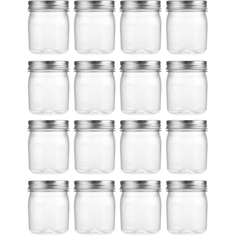 Versatile 8 oz Clear Plastic Storage Jars - Perfect for Crafts & Organizing